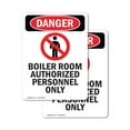 thumbnail image 1 of (2 Pack) Boiler Room Authorized OSHA Danger Sign 12 Inch X 18 Inch Vinyl Label Decal Sticker Weather Resistant, UV Protected for Workplace, Business, and Construction Site, Made in the, 1 of 7