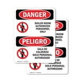 thumbnail image 1 of (2 Pack) Boiler Room Bilingual OSHA Danger Sign 10 Inch X 14 Inch Vinyl Label Decal Sticker Weather Resistant, UV Protected for Workplace, Business, and Construction Site, Made in the, 1 of 7