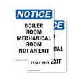 thumbnail image 1 of (2 Pack) Boiler Room Mechanical Room Not An Exit OSHA Notice Sign 12 Inch X 18 Inch Plastic Sign, Weather Resistant, UV Protected for Workplace, Business, and Construction Site, Made in the USA, 1 of 8
