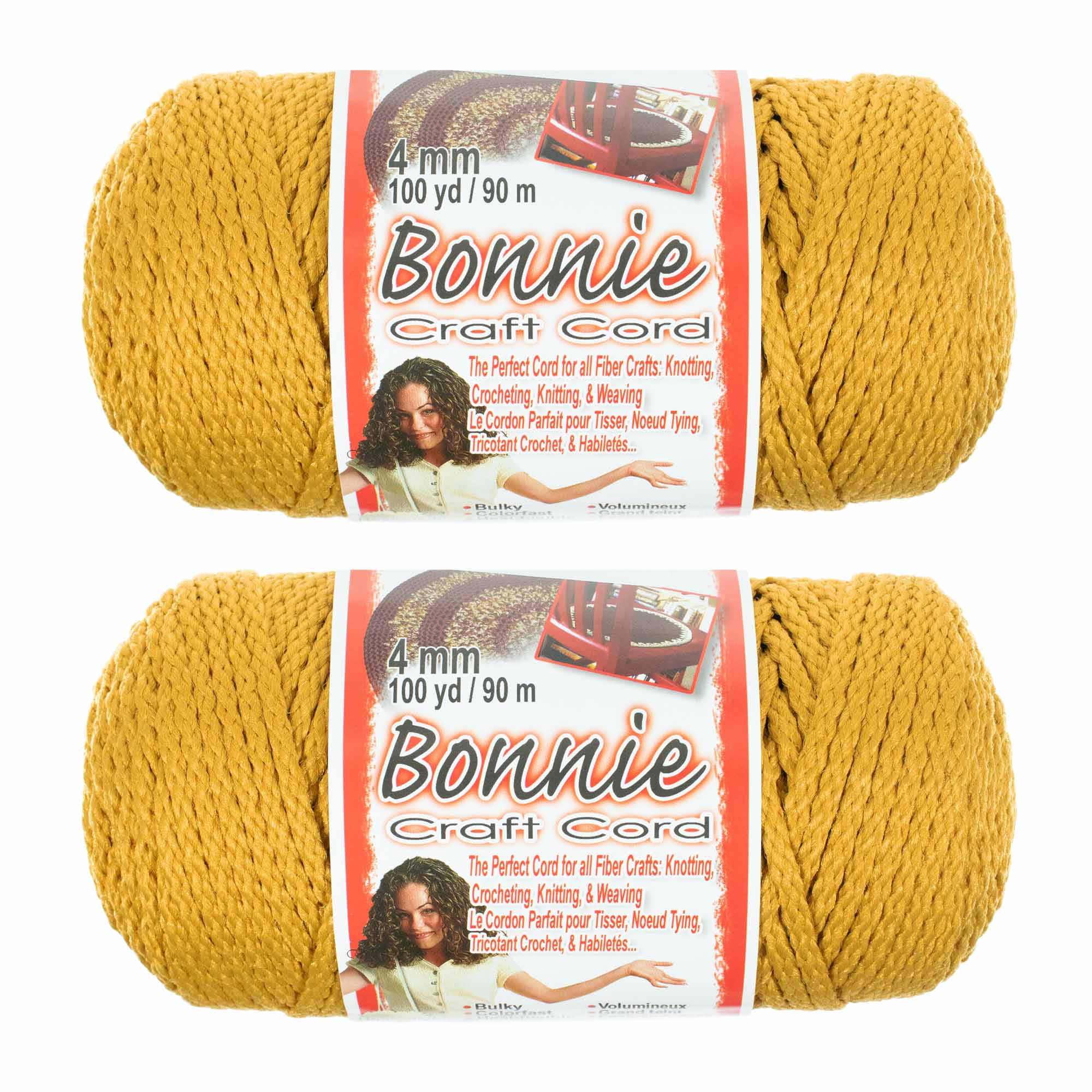 2 Pack Bonnie Macrame Cord - 4mm - 100 yd Lengths - Various Colors