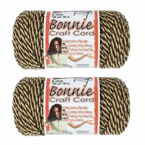 2 Pack Bonnie Macrame Cord - 4mm - 100 yd Lengths - Various Colors