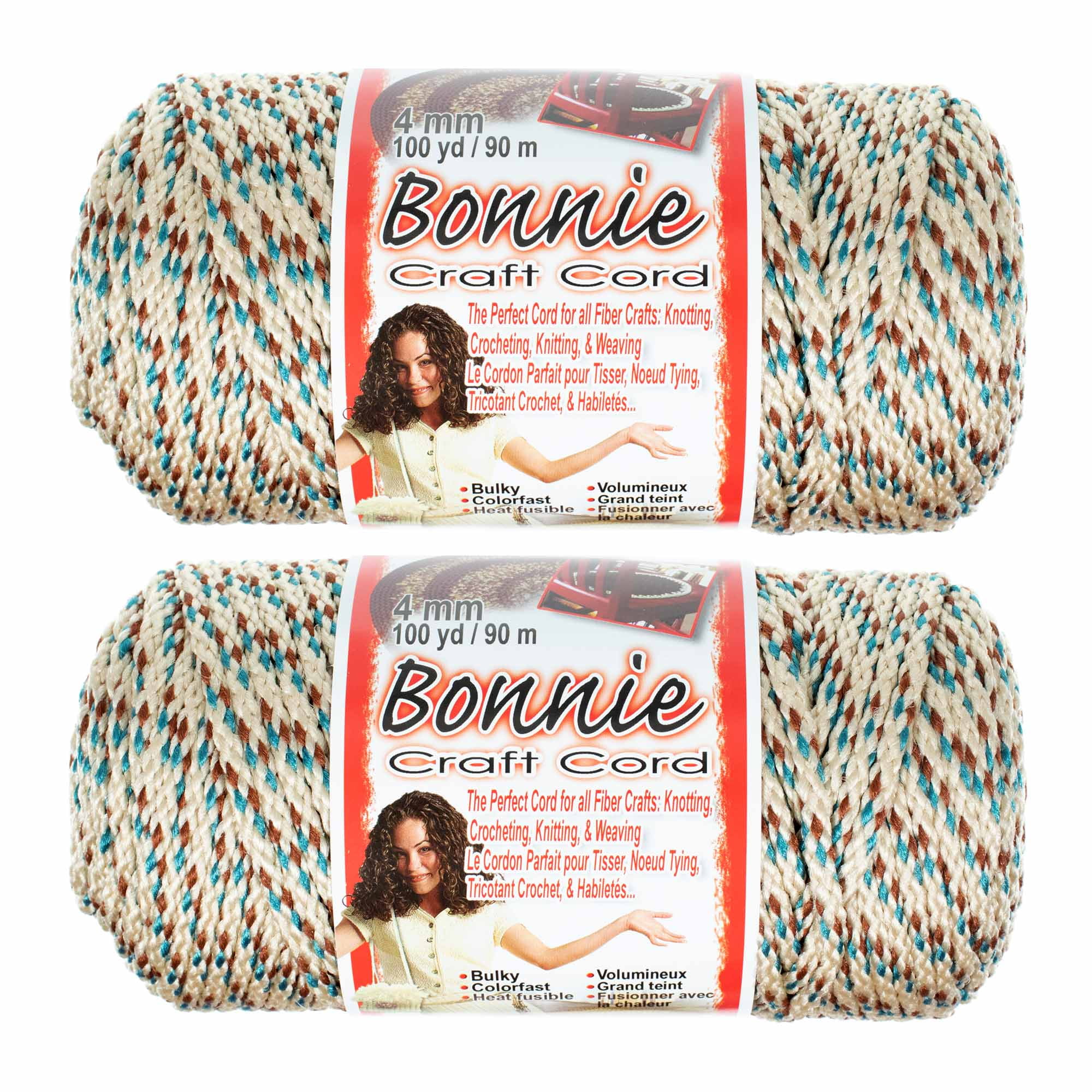 2 Pack Bonnie Macrame Cord - 4mm - 100 yd Lengths - Various Colors