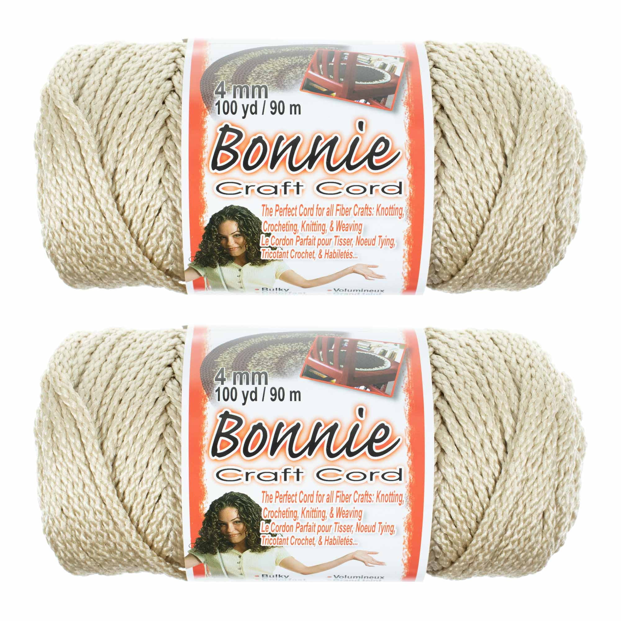 2 Pack Bonnie Macrame Cord - 4mm - 100 yd Lengths - Various Colors