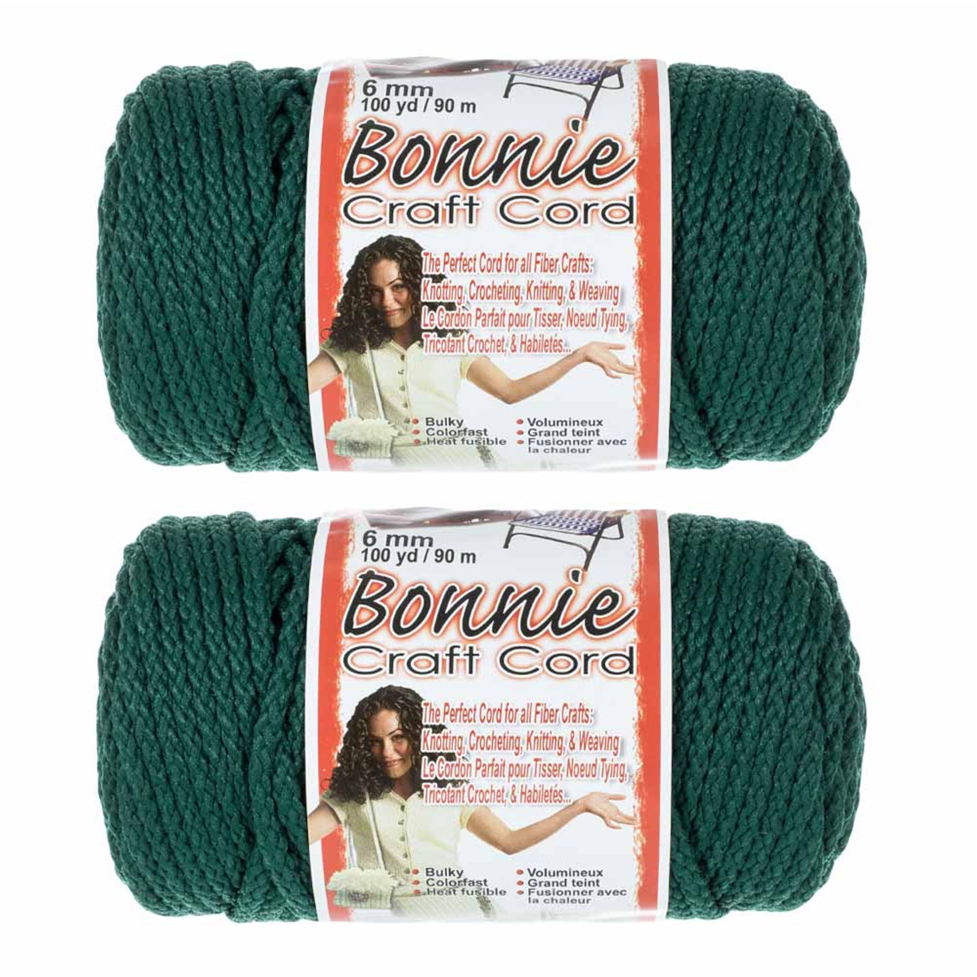 2 Pack Bonnie Macrame Cord - 4mm - 100 yd Lengths - Various Colors