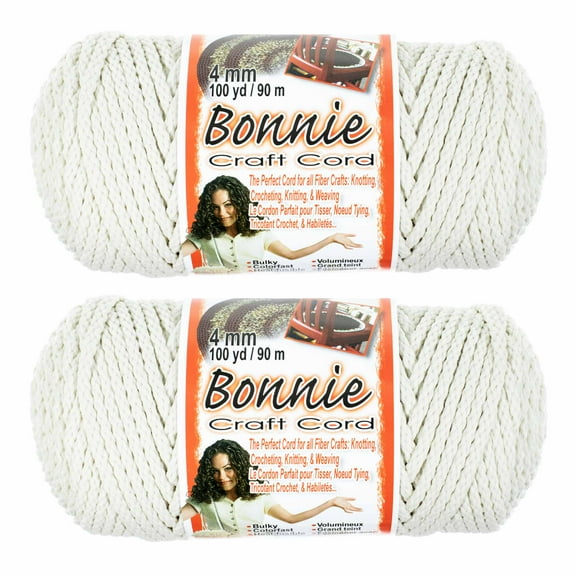 2 Pack Bonnie Macrame Cord - 4mm - 100 yd Lengths - Various Colors