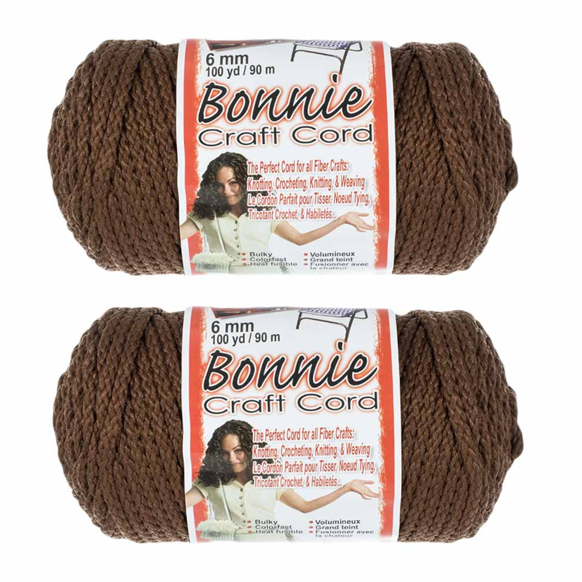 2 Pack Bonnie Macrame Cord - 4mm - 100 yd Lengths - Various Colors
