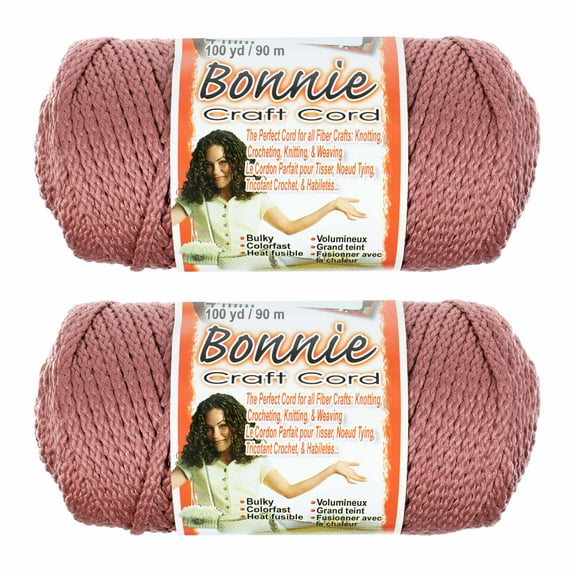 2 Pack Bonnie Macrame Cord - 4mm - 100 yd Lengths - Various Colors