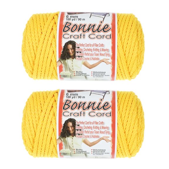 2 Pack Bonnie Macrame Cord - 6mm - 100 yd Lengths - Various Colors