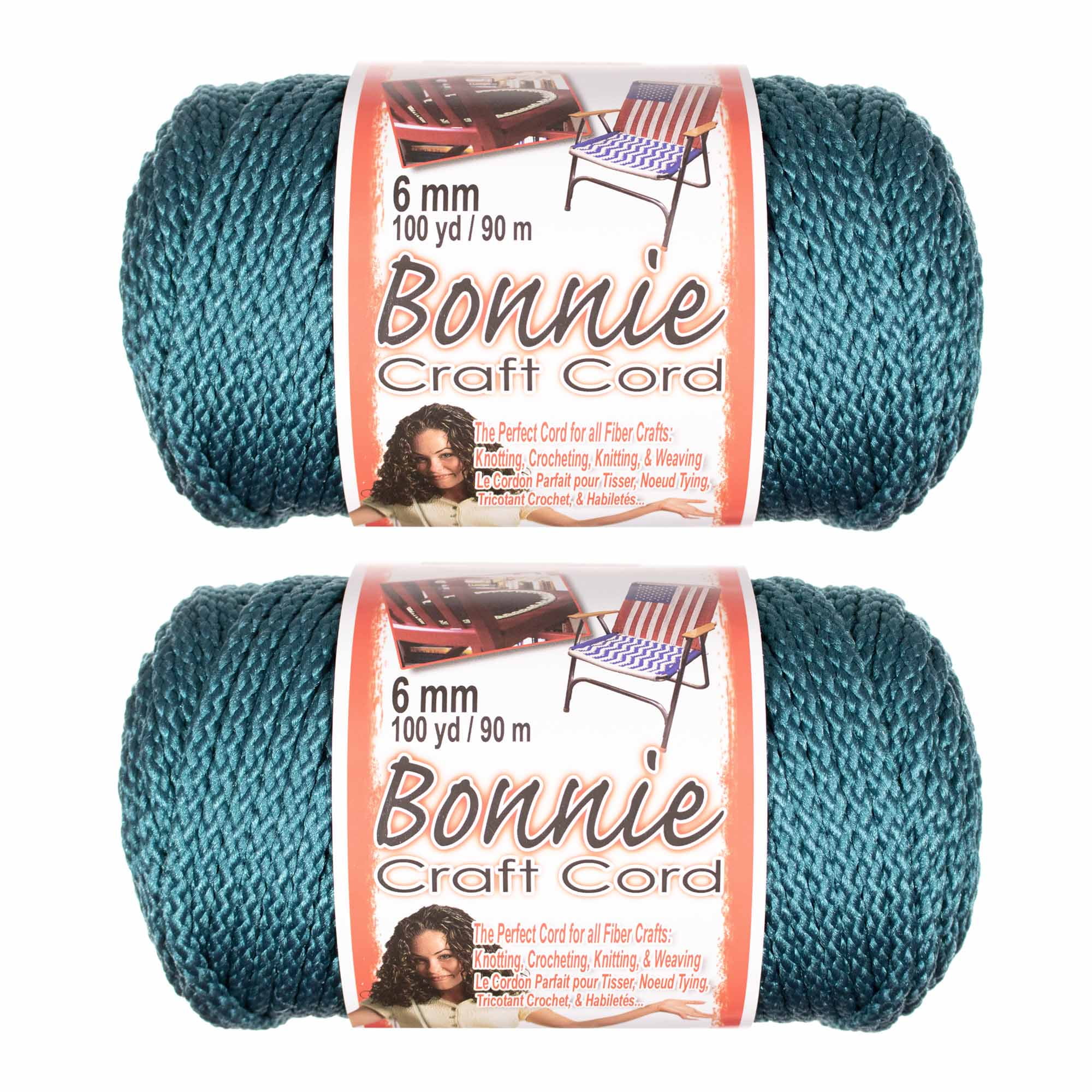 2 Pack Bonnie Macrame Cord - 6mm - 100 yd Lengths - Various Colors