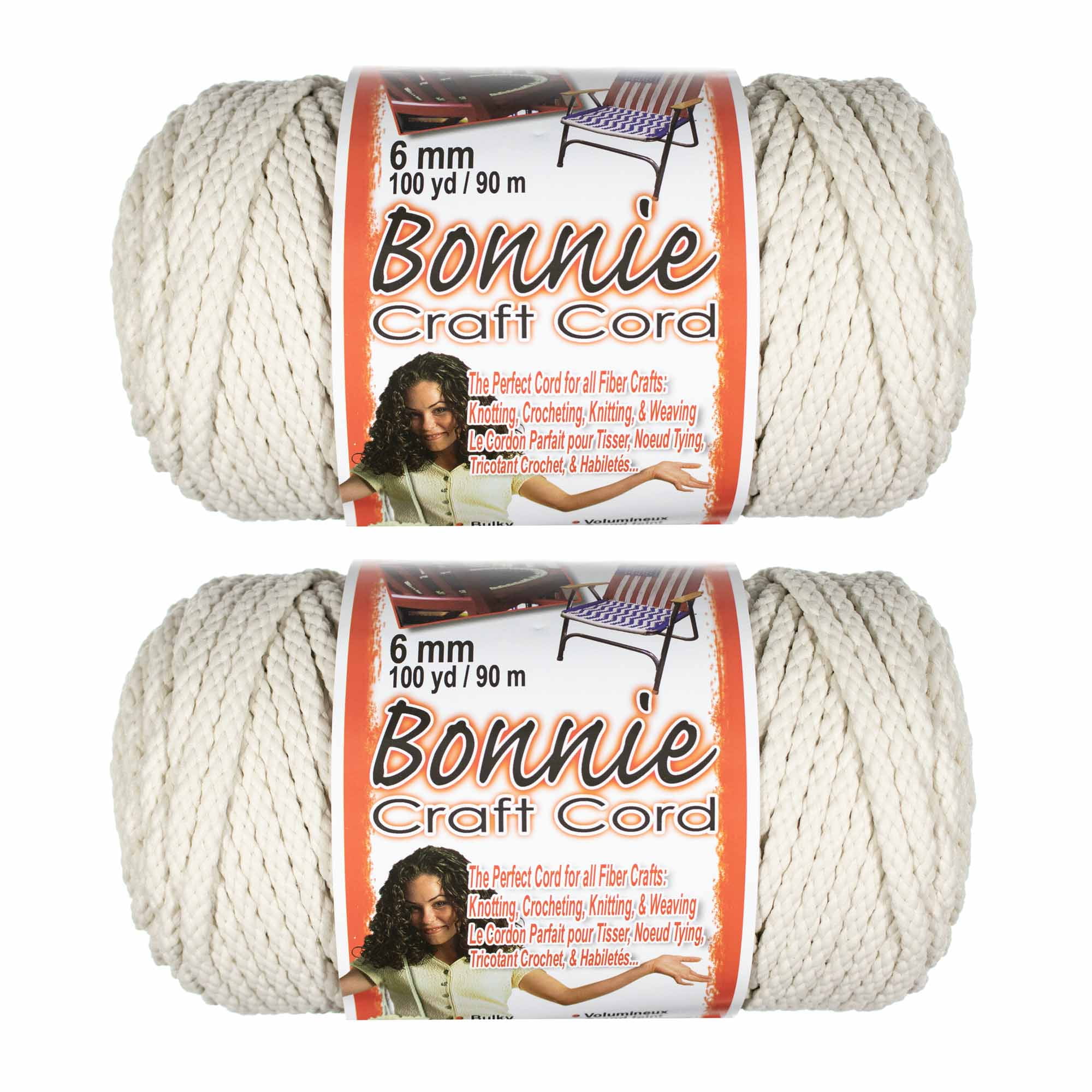 Bonnie Macrame Craft Cord 6mmX100yd-Pearl (Beige), 1 count - Fry's