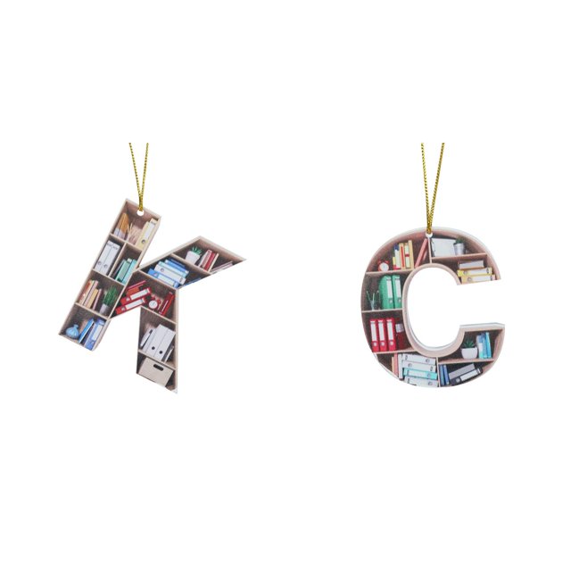 (2Pack) Book Lovers Heart Shaped Unlit Christmas Garland 12 Ft