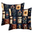 thumbnail image 1 of 2 Pack Bookish Flowers Throw Pillow Covers 20x20 Inch, Square Farmhouse Pillowcase, Velvet Cushion Case for Sofa Bedroom Home Decor, 1 of 7