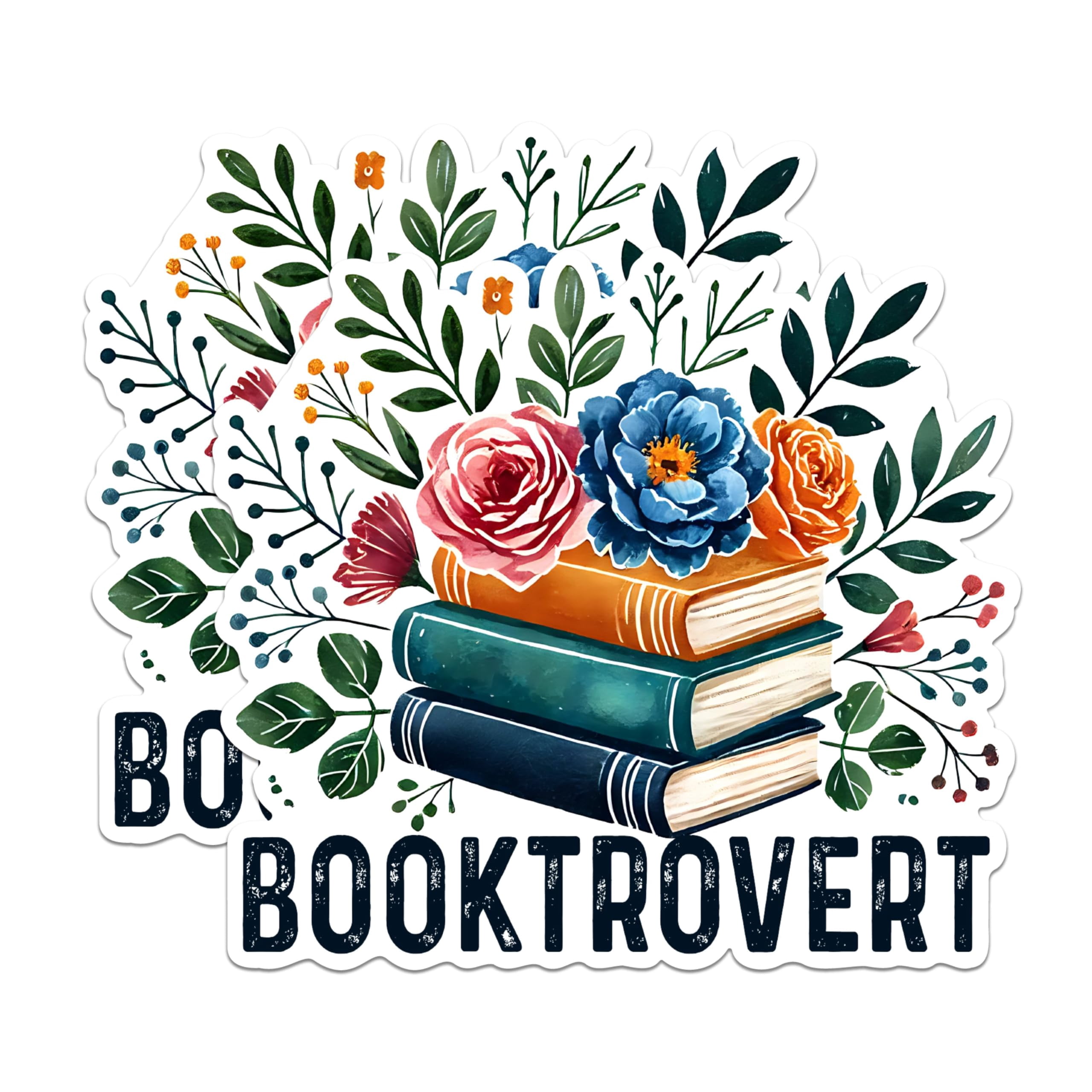 (2 Pack) Booktrovert Magnets - Floral Book Lover Magnets - Bookworm ...