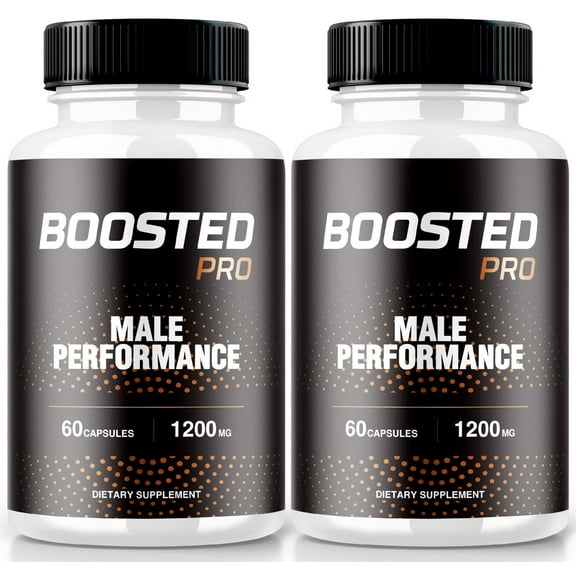 (2 Pack) Boosted Pro Pills for Men, BoostedPro Dietary Supplement, Official Capsules for Maximum Blood Flow Support, Boost Pro Vitamins Health Reviews (120 Capsules)