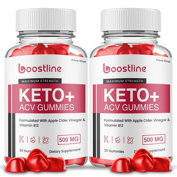 (2 Pack) Boostline Keto ACV Gummies, Apple Cider Vinegar, Max Strength, 2-Month Supply Dietary Supplement, Made in USA.