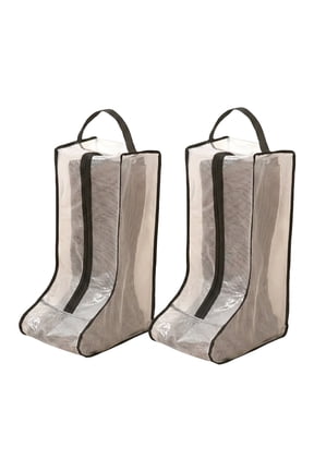 2 pack Boot Bags for Cowboy Boots, Black Edge Portable Travel Protector Organizer