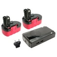 thumbnail image 1 of 2-Pack Bosch 18V Battery and Charger with EU Adapter Replacement - Compatible with Bosch BAT181, 13618, BAT026, 33618, 52318, 23618, BAT025, 35618, 32618, 2607335688, 3860K, 3453, BAT180, 1 of 4