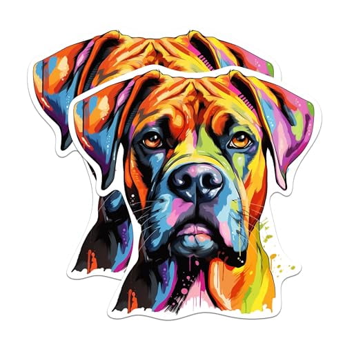 (2 Pack) Boxer Dog Breed Magnets - 5 Inches On Longest Side - Choose from Over 100 Dog Breeds - for Cars, Refrigerators, Toolboxes - Made in USA - MAG1793