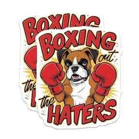 (2 Pack) Boxing Out The Haters Magnets Magnets - Dog Lovers Decor - 5" On Longest Side - Made in USA - Sticks to Refrigerators & Metal Surfaces - MAG8519