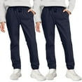 thumbnail image 1 of 2-Pack Boy's Slim Fitting Cotton Stretch Classic Twill Joggers, 1 of 3