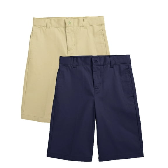 2-Pack Boy's Stretch Slim Fit School Uniform Twill Shorts