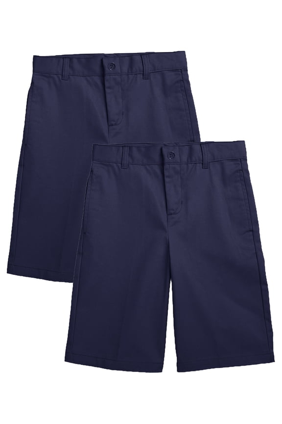 2-Pack Boy's Stretch Slim Fit School Uniform Twill Shorts