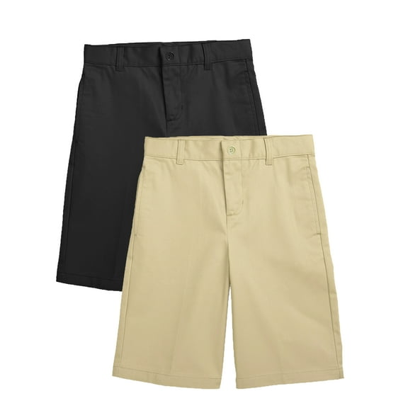 2-Pack Boy's Stretch Slim Fit School Uniform Twill Shorts
