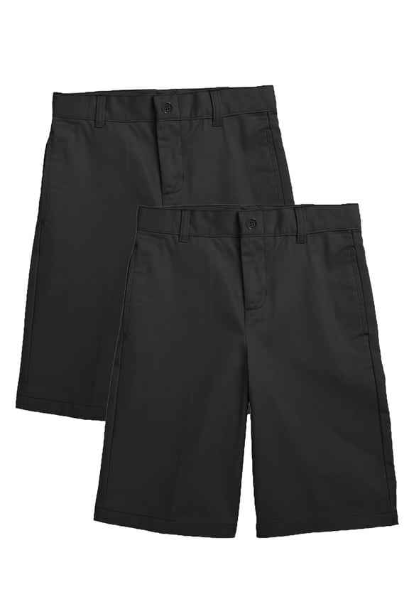 2-Pack Boy's Stretch Slim Fit School Uniform Twill Shorts