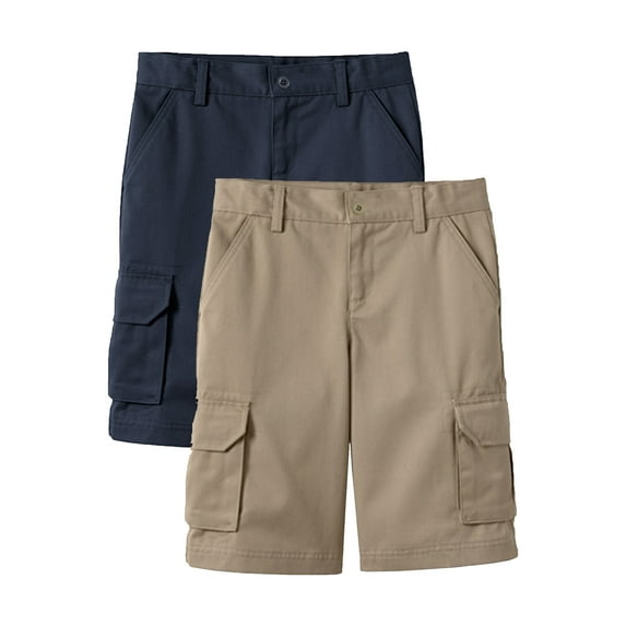 2-Pack Boys Stretch Cotton Cargo Shorts