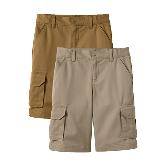2-Pack Boys Stretch Cotton Cargo Shorts