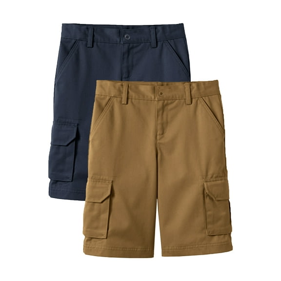 2-Pack Boys Stretch Cotton Cargo Shorts