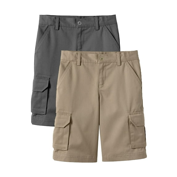 2-Pack Boys Stretch Cotton Cargo Shorts