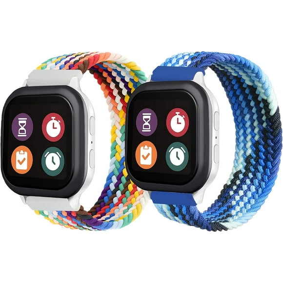 2 Pack Braided Band for Gizmo Watch 1-3, Gabb Watch, SyncUP, Cosmo JrTrack, Soft Breathable 20mm
