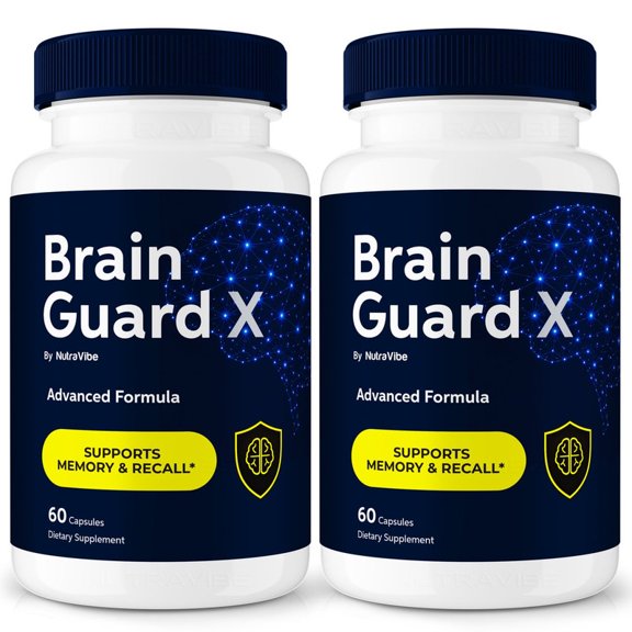 (2 Pack) Brain Guard X Pills  Daily Formula with a Natural Blend to Help Maintain Focus, Memory & Concentration | Clean, Gentle, Easy-to-Swallow Capsules for Everyday Sharpness (120 Capsules)