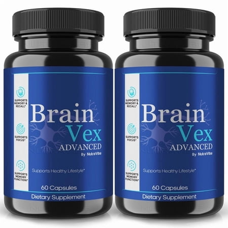 (2 Pack) Brain Vex Advanced – Daily Formula with a Natural Blend to Help Maintain Focus, Memory & Concentration | Clean, Gentle, Easy-to-Swallow BrainVex Advanced Capsules (120 Capsules)