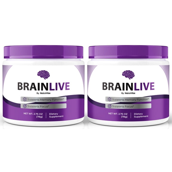 (2 Pack) BrainLive Daily Formula with a Natural Blend to Help Maintain Focus, Memory & Concentration | Clean, Gentle, Easy-to-Take Powder for Everyday Sharpness (60 Servings)