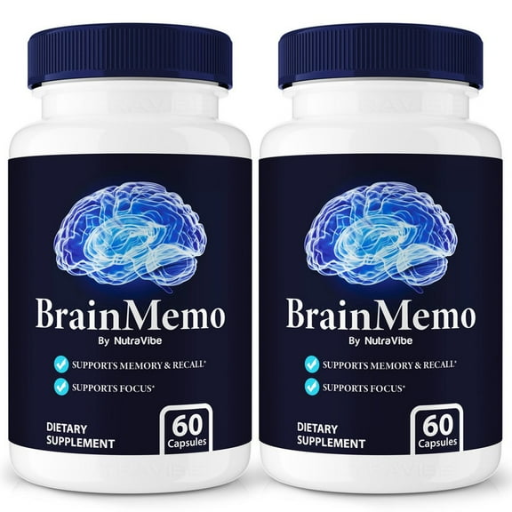 (2 Pack) BrainMemo Daily Formula with a Natural Blend to Help Maintain Focus, Memory & Concentration | Clean, Gentle, Easy-to-Swallow Capsules for Everyday Sharpness (120 Capsules)