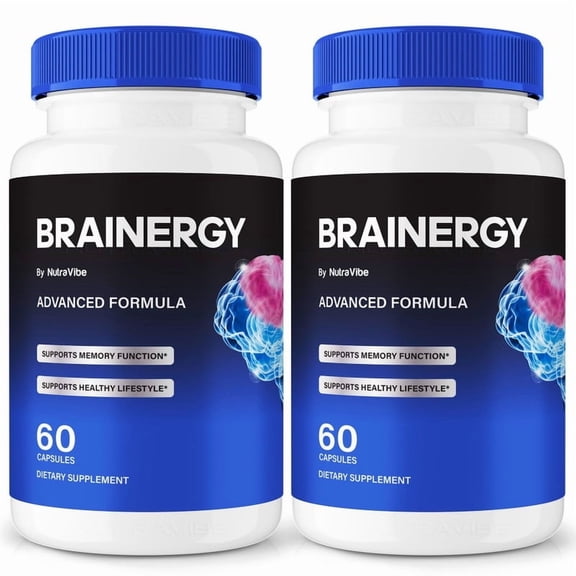 (2 Pack) Brainergy – Daily Formula with a Natural Blend to Help Maintain Focus, Memory & Concentration | Clean, Gentle, Easy-to-Swallow Capsules for Everyday Sharpness (120 Capsules)