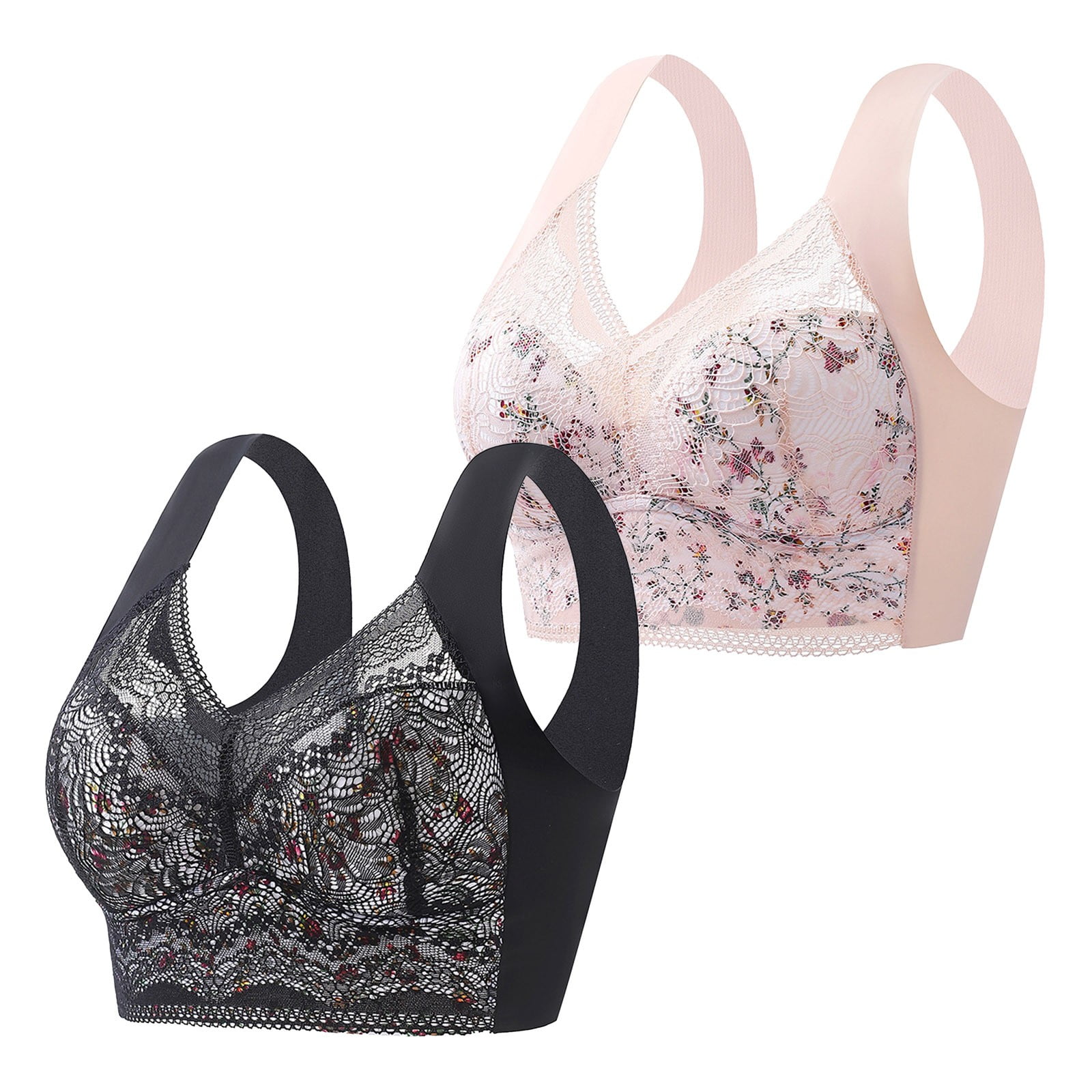 2 Pack Bras For Women Everyday Smoothing Bras Push Up Seamless Bras