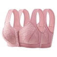 thumbnail image 1 of 2-Pack Bras for Women No Underwire JIANLAI Women's Front Closure Floral Lace Bra, Wide Comfort Straps Full Coverage Everyday Bra, Easy Wear Wirefree Daily Support Bra, 1 of 4