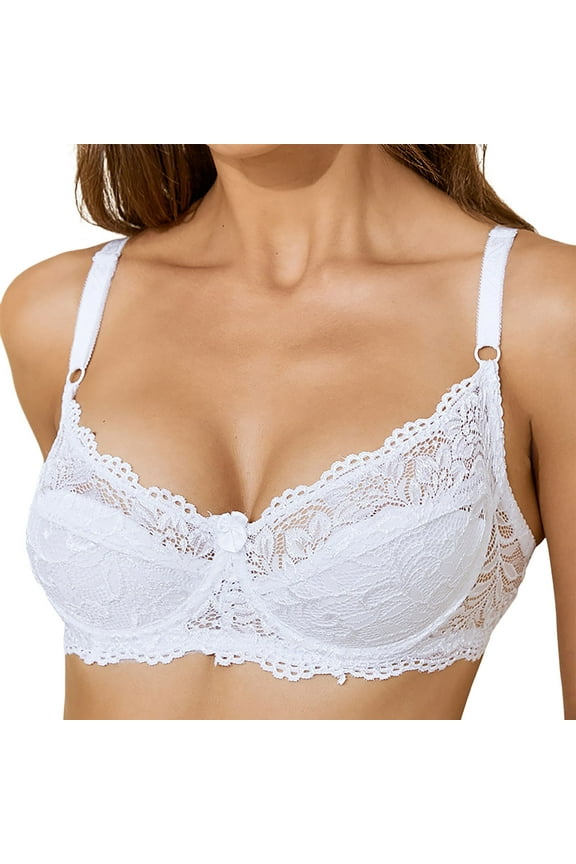 2 Pack Bras for Women Comfortable Lace Underwire With Adjustable Thin Cup Everyday Wear Versatile Bras