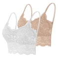 thumbnail image 1 of 2 Pack Bras for Women JIANLAI Padded Wireless Bra Solid Strap Wrap Comfort Fit Breathable Daily Underwear, 1 of 8