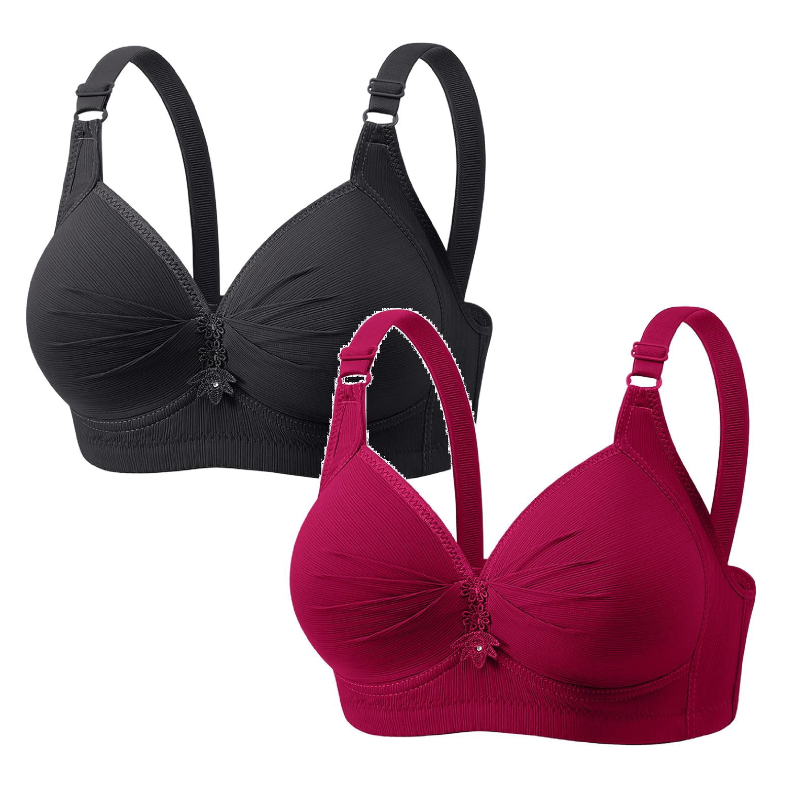 2 Pack Bras for Women, Ladies Bras, Women's Non Steel Ring Push Up Bra ...