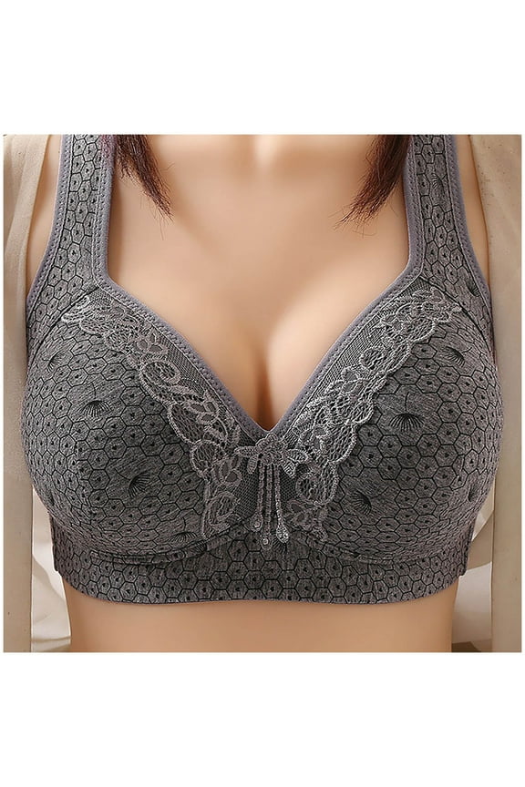 2 Pack Bras for Women No Underwire Lace Adjustable Straps Light Lift Bralette Underwear,C,40