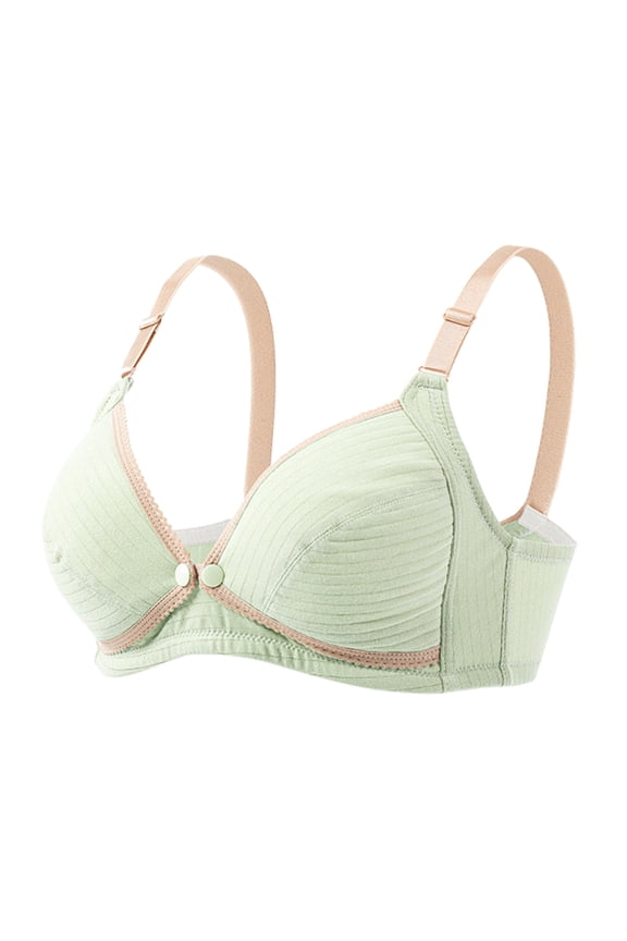 2 Pack Bras for Women No Underwire Nursing Front Opening Clip Down Maternity Underwear,Green,75