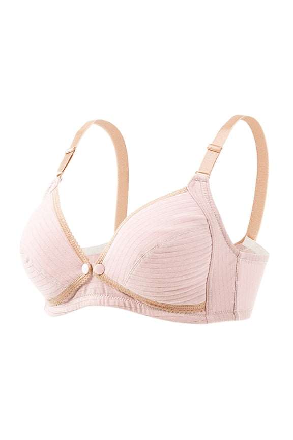 2 Pack Bras for Women No Underwire Nursing Front Opening Clip Down Maternity Underwear,Pink,80