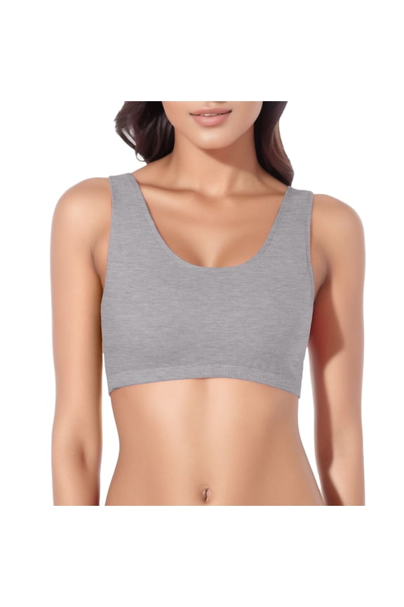 2 Pack Bras for Women No Underwire Sports Lift Push Up Wide Strap Plus Size Underwear,Grey,2XL