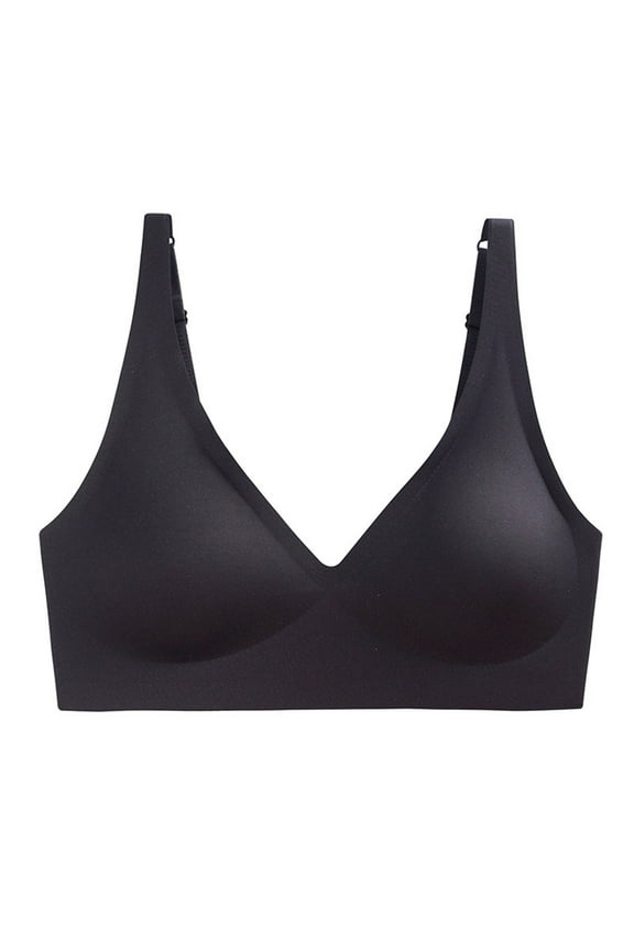 2 Pack Bras for Women Seamless Molded Light Sports Support Contour Bralette Underwear,Black,M