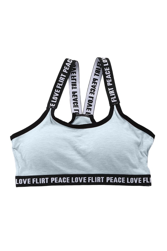 2 Pack Bras for Women Sports Bandeau Removable Cups Coverage Racerback Activity Underwear,Light Blue,One Size