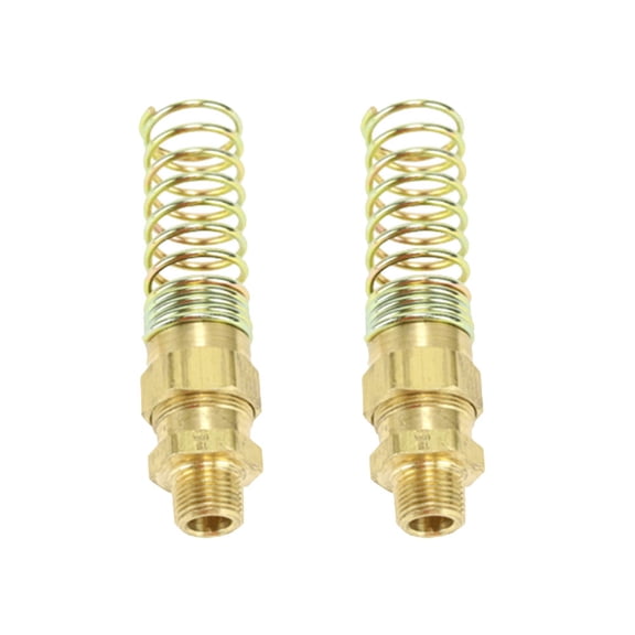 2 Pack Brass Air Brake Hose End with Spring Guard 3/8"X3/8" Replace 1493-6-6 1237802 11901M1D 11901 0587RB68SG66 1493X6X6 223907 223907BXW 30QE19321 34003 3946094 84014 E8596 MID11901